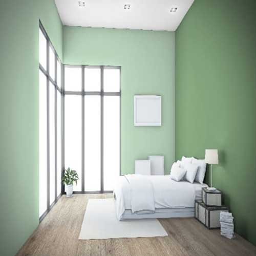 Light Green Two Colour Combination For Bedroom Walls